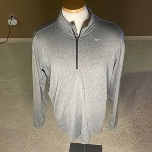 Gray Nike Mens Dri-Fit Element Half Zip Running Top Large